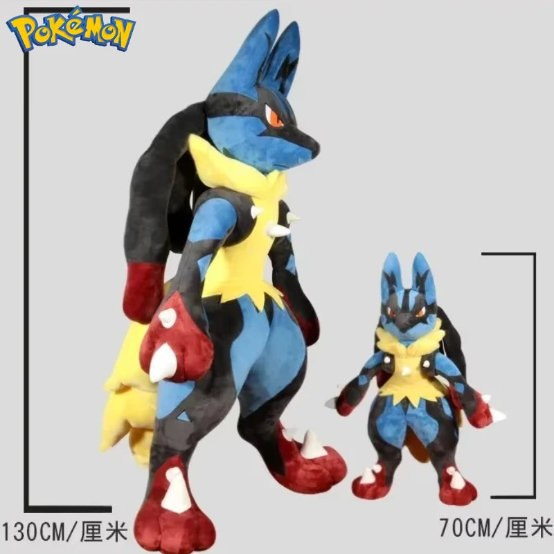 130/70CM Super Big Size Pokemon Lucario Plushies Cartoon Anime Character Stuffed Plushie Pillow Home Furnishing Gift Collection
