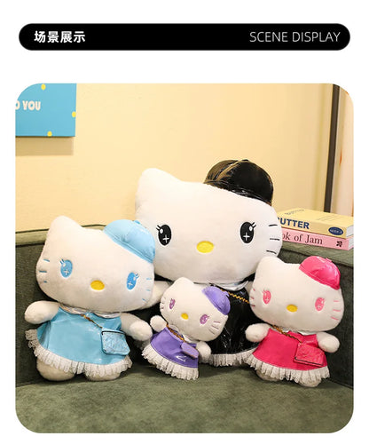 Sanrio 65cm cute Fluffy Kawaii Hello Kitty Plush Toy in Dress Scented Doll Large Stuffed Animal for Kids Birthday Christmas Gift