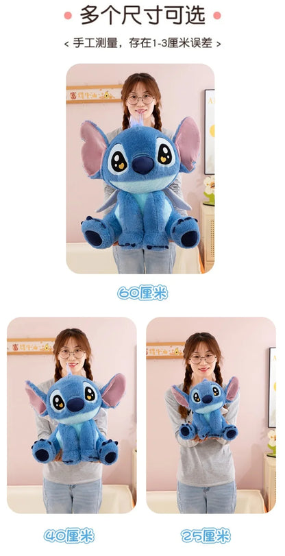 25/40/60cm Big Size Angel Stitch Disney Anime Plush Stuffed Dolllilo & Stitch Cartoon Plushies Pillow Ornaments Holiday Gifts