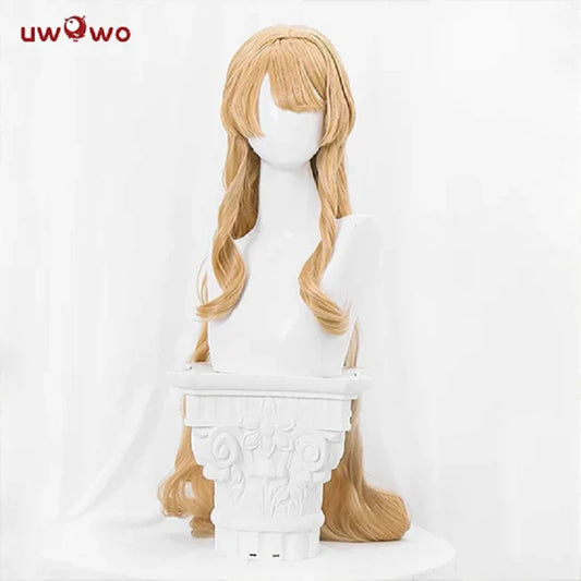 UWOWO Genshin Impact Navia Fontaine Cospaly Wig Light Yellow Long Hair