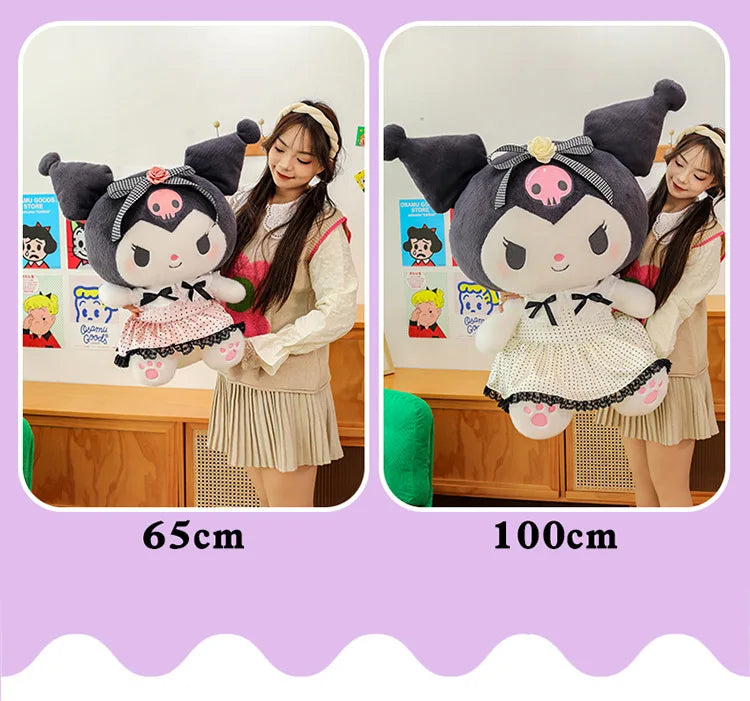 Sanrio Big Size 80cm Cute Kuromi My Melody Soft Stuffed Sofa Body Throw Pillow Plush Toys Dolls Kawaii Room Decor Holiday Gifts