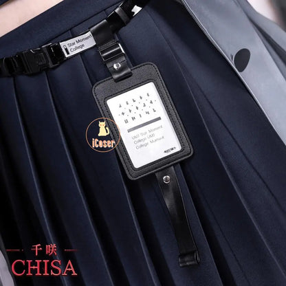 Wuthering Waves Chisa Cosplay Costume Wig Jacket Uniform Headwear Rings Sticker Halloween Party for Women Girls Carnival Props