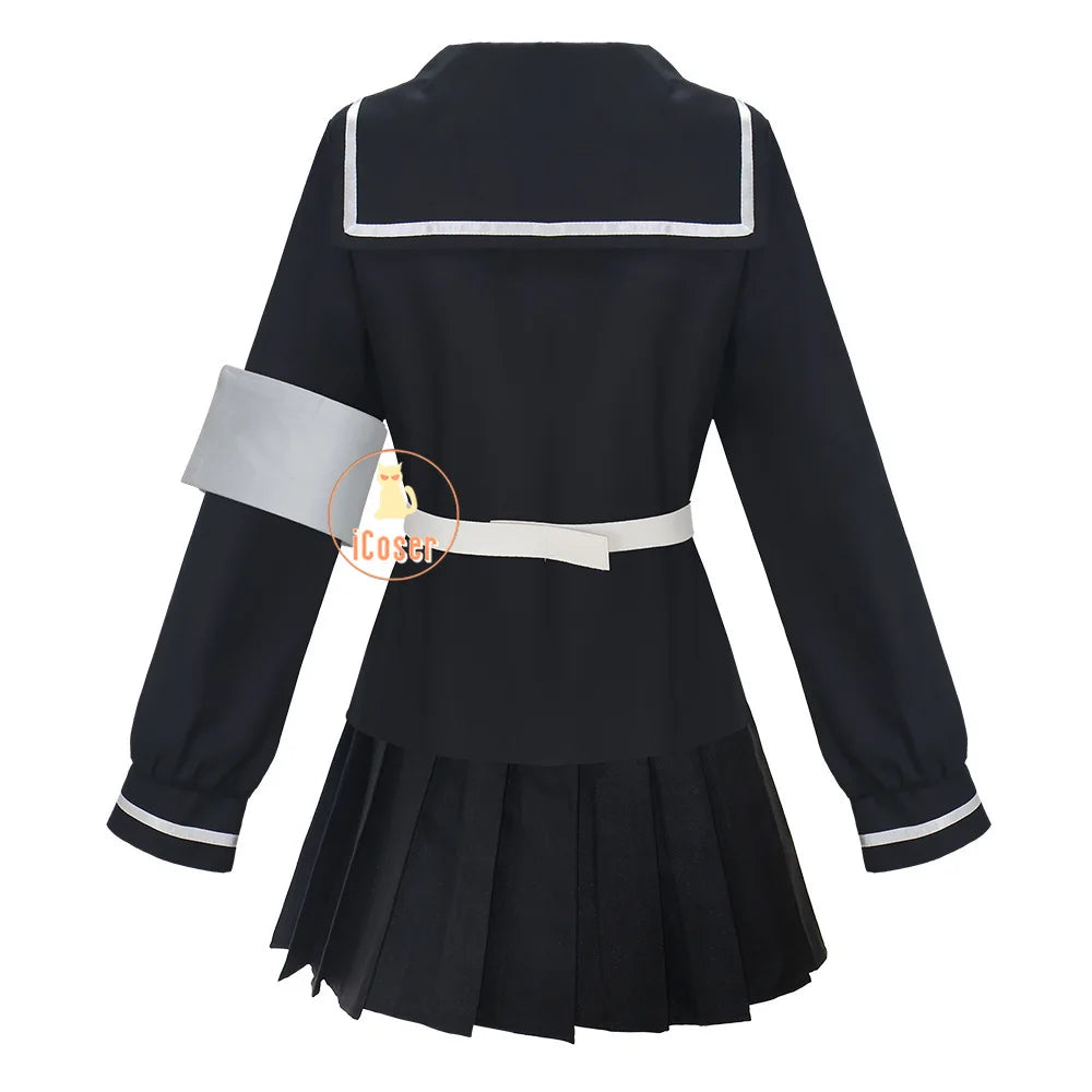 The Hundred Line Kako Tsukumo Cosplay Costume Wig Battle Uniform Skirt Hairband Last Defense Academy Halloween Party for Women