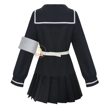 The Hundred Line Kako Tsukumo Cosplay Costume Wig Battle Uniform Skirt Hairband Last Defense Academy Halloween Party for Women