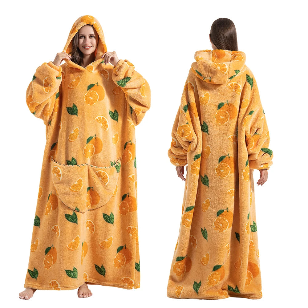 Men Plus Size Hoodies & Sweatshirts Warm Fall Winter Clothes Halloween Extra Long Oversized Blanket Hoodie Blue Yellow Gray Tops