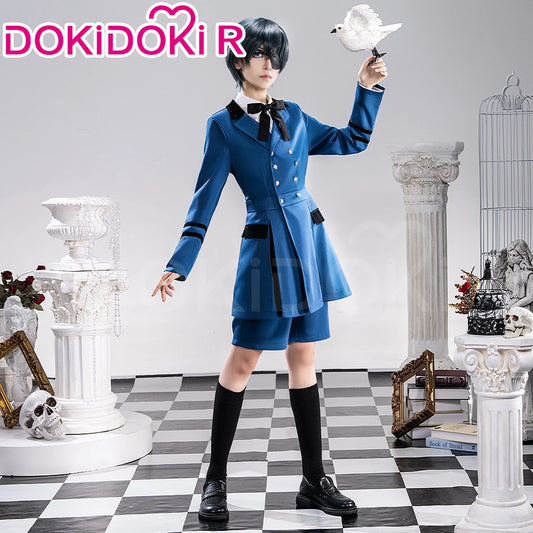 IN STOCK Ciel Phantomhive Cosplay Costume Anime DokiDoki-R Men Blue Uniform Costume Ciel Cosplay