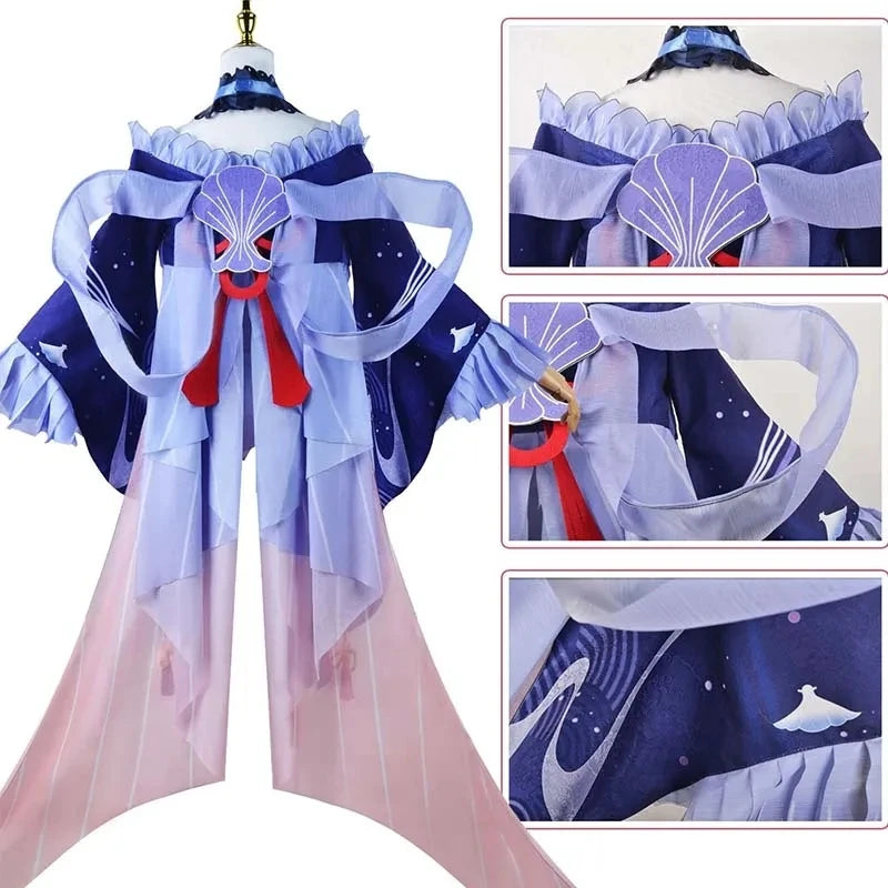 Genshin Impact Sangonomiya Kokomi Cosplay Costume Set Polyester Nylon
