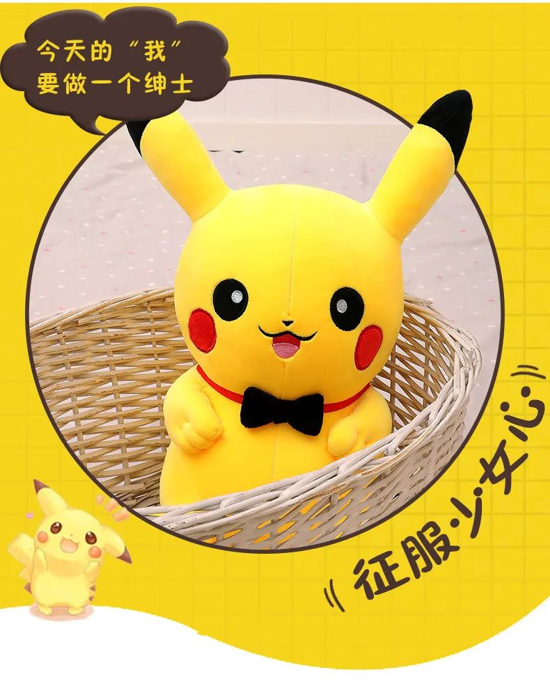 40/50/60/80/100CM Big Size Pokemon Pikachu  Plush Toy Kawaii Stuffed Cartoon Anime Comfortable Soft Doll Christmas Plushies Gift