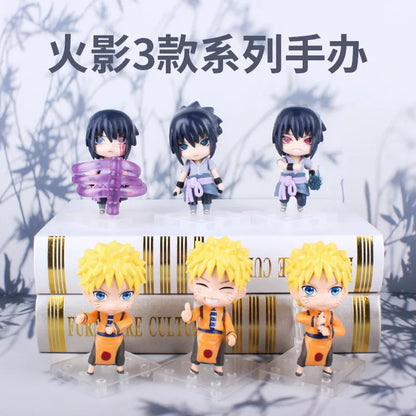 11cm 3Pcs/Set Naruto Anime Action Figure Uchiha Itachi Kakashi Cartoon Toys Itachi Akatsuki Collectible Ornament For Child Gifts