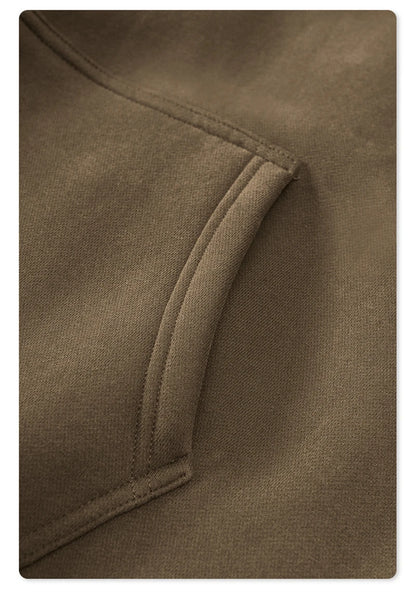 ZODF New 2024 Autumn Winter Men 345gsm Fleece Hoodies Unisex Women Relax Fit Warm Solid Hooded Pullovers Sweatshirts HY0863