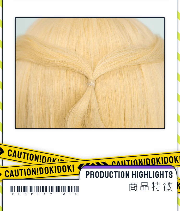 Women Princess Wig Anime DokiDoki Women Long 80cm Golden Curls Hair Christmas Princess Cosplay High Heat Resistant Free Cap Wig