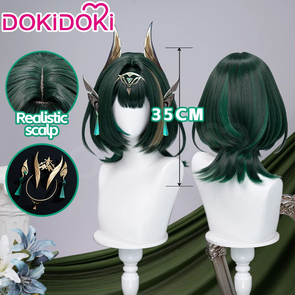 IN STOCK Ineffa Nefer Jahoda Flins Wig Game Genshin Impact DokiDoki Men Gradient Deying Hair Flins Cosplay Free Cap Halloween