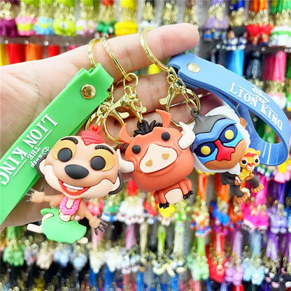 Anime Cartoon Disney Keychain Mickey Mouse Minnie Figure Keychains Donald Duck Piglet Key Chain Model Kids Toys Children Gift