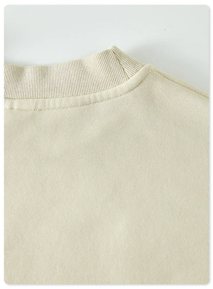 ZODF New Men Winter 355gsm Washed Fleece Sweatshirts Retro Unisex Oversized Solid O-Neck Warm Pullovers Coat Streetwears HY0639