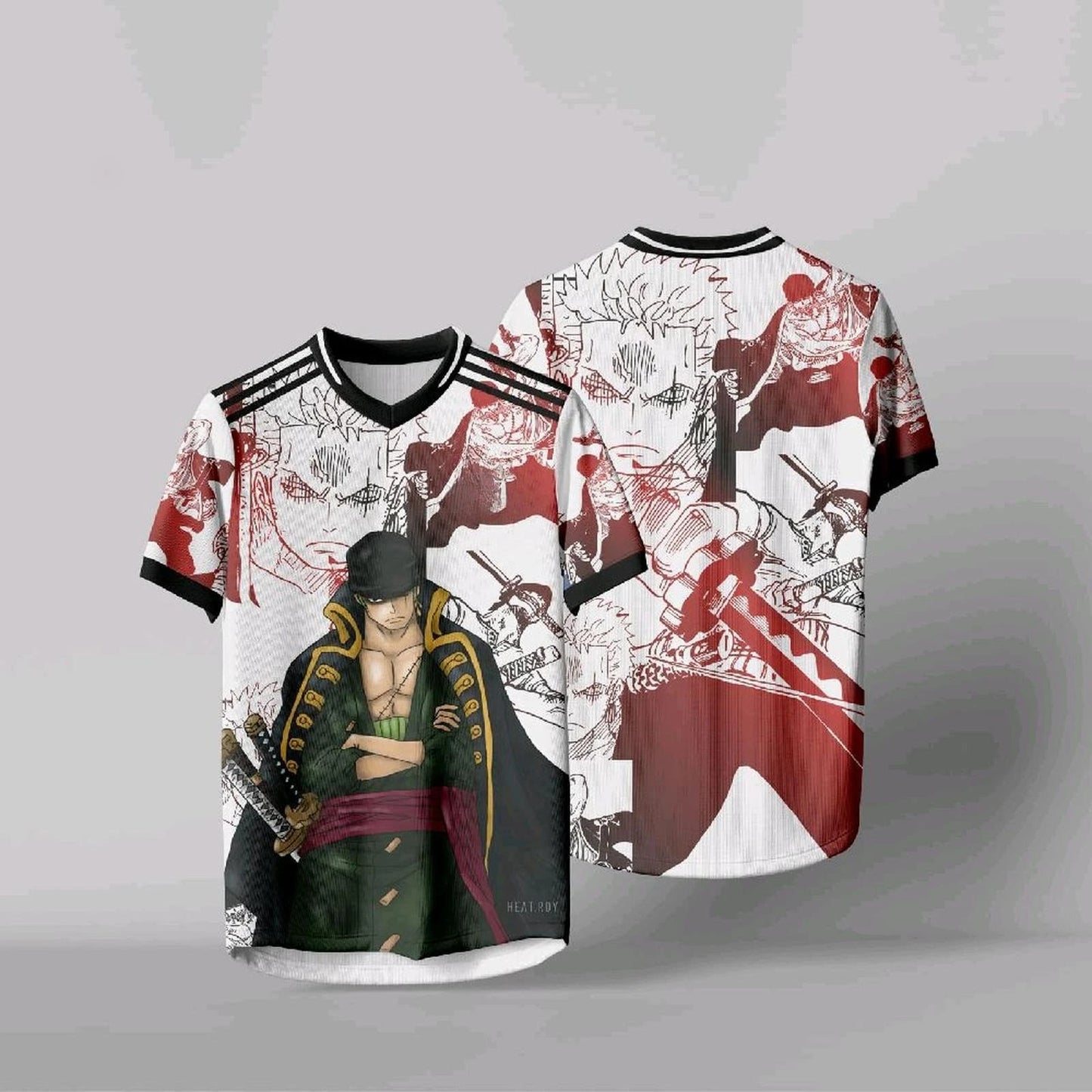 Anime Daily Unisex Tops Tees One Piece Zoro Anime Anime Korean Style Football Hockey T-shirt Jersey Summer Fashion Streetwear