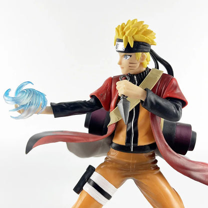 22CM Anime Naruto Uzumaki Naruto Sage Mode Rasengan Battle Form Model Uchiha Sasuke Toy Gift Collection Aciton Figure Kakashi