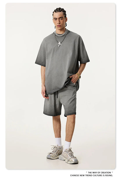 ZODF 2025 Summer Washed 275gsm Solid Cotton T-shirt For Men Unisex Oversized Short Sleeve T Shits Brand Tops HY0981