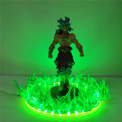 Dragon Ball Z Broly Anime Figure 20cm GK Super Saiyan LED Night Light PVC Action Figure Toys for Children Collector Doll Model