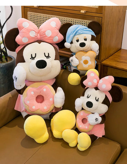 60/80/100cm Big Size Mickey Mouse Anime Plush Stuffed Doll Minnie Mouse Plushies Disney Pillow Peluche Ornaments Children's Gift