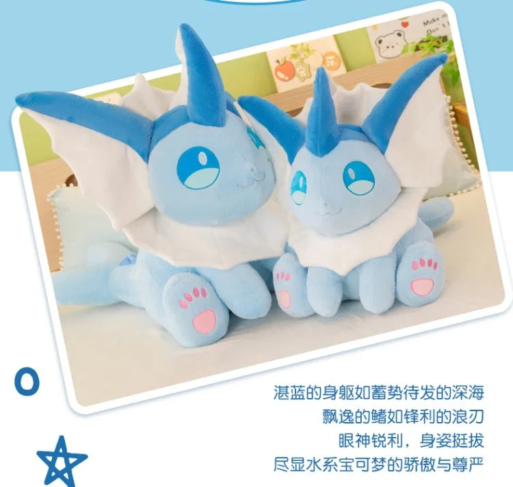 30-60CM Big Size Pokemon Plushies Vaporeon Kawaii Peluche Cartoon Anime Stuffed Animal Comfortable Soft Doll Children Toy Gift