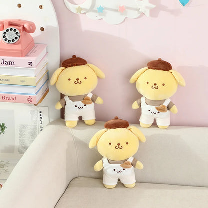 Sanrio Pompompurin Plush Toys Lovely Pillow Super Soft Dressed Pom Pom Purin Stuffed Doll Kawaii Room Decor Kids Gift