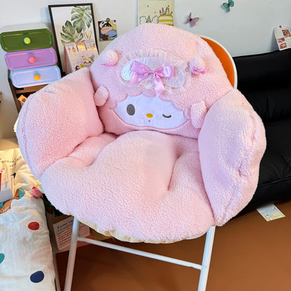 Kawaii My Sweet Piano Plush Seat Cushion Full Coverage Sitting Cushion Chair Soft Fluffy Cute Pink Decor for Bedroom Living Room