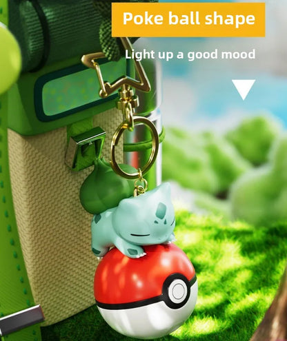 Original Pikachu Keychain with Light 7cm Cartoon Anime Doll Keyring Ornament bag decoration KeyChain Jewelry Pendant for Kids