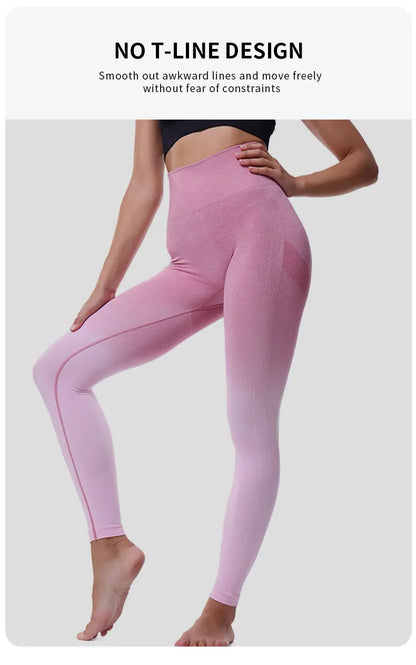 The Codex Gradient Color Energy Leggings for Women – Workout Jogging Running Yoga Gym Tights Stretch Sportswear