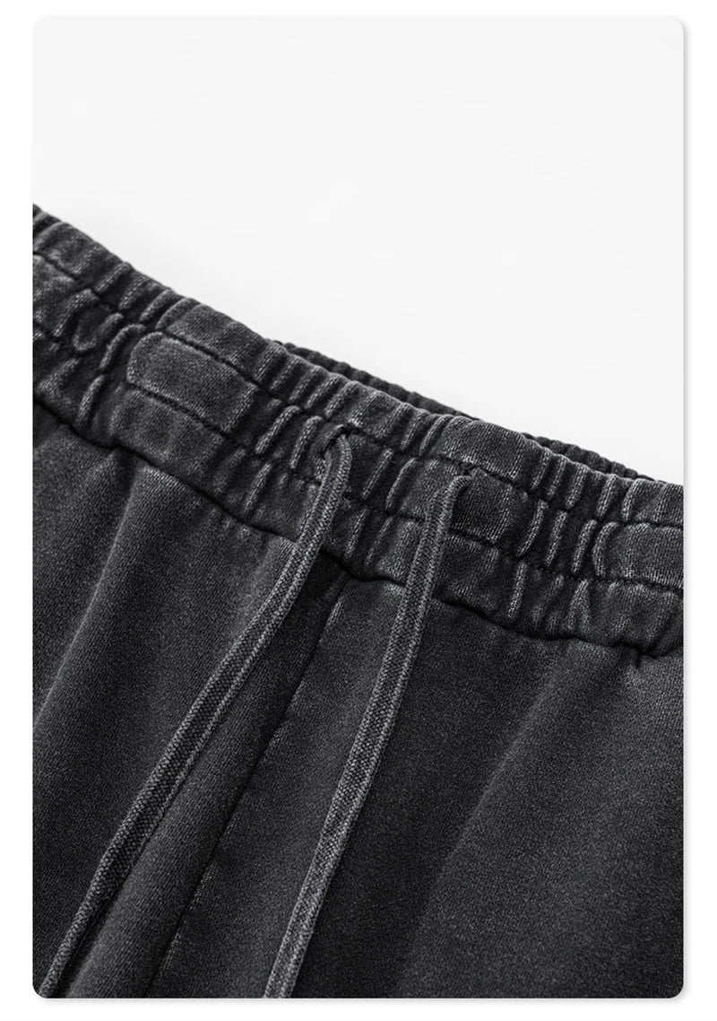 ZODF Retro Men Washed 380gsm 100% Cotton Sweatpant Unisex Loose Sport Solid Joggers Pants For Spring Autumn  HY0901