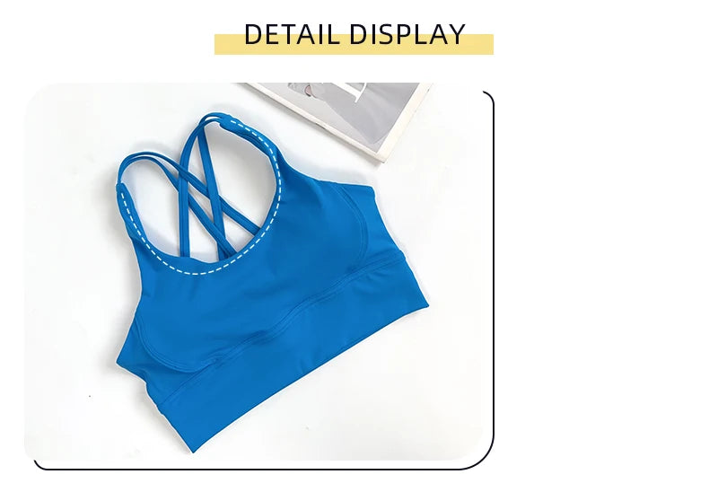 2 Pieces Yoga Set Women Gym Set Workout Clothes Sports Suits High Waist Leggings Cross Straps Fitness Bra Top Running Tracksuit