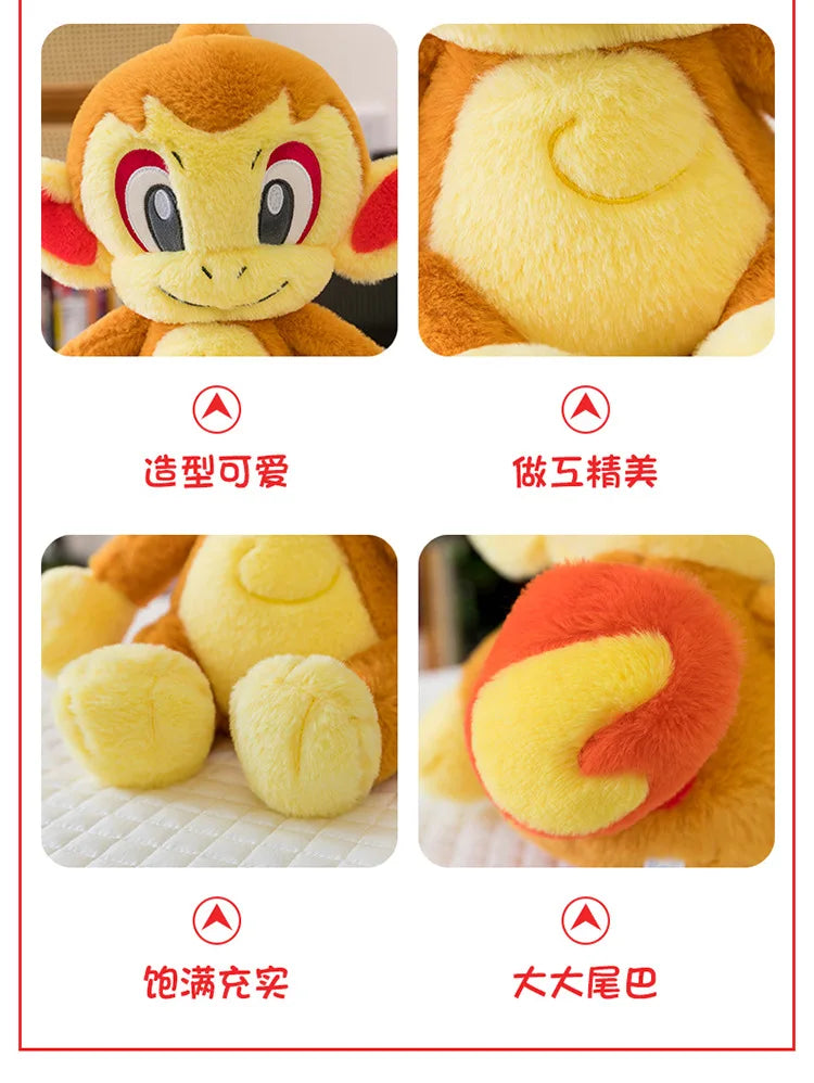 30/40/50CM Big Size Pokemon Chimchar Plushies Cartoon Anime Plush Pillow Soft Doll Kawaii Stuffed Plushie Ornament Children Gift