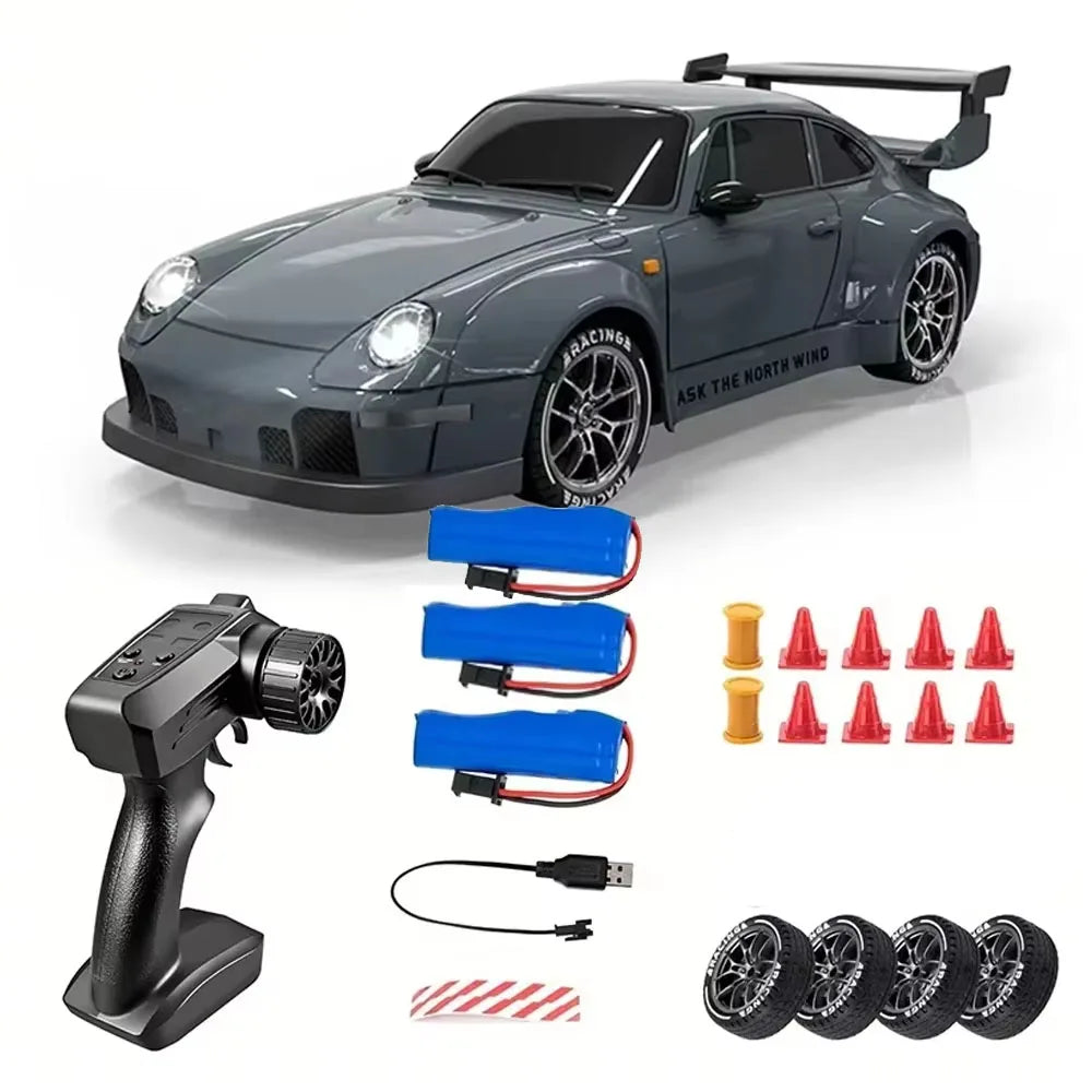RC Drift Car 1/24 4WD High Speed Remote Control Electric Racing Vehicle for Kids Boys Christmas Gifts - Deep gray 3