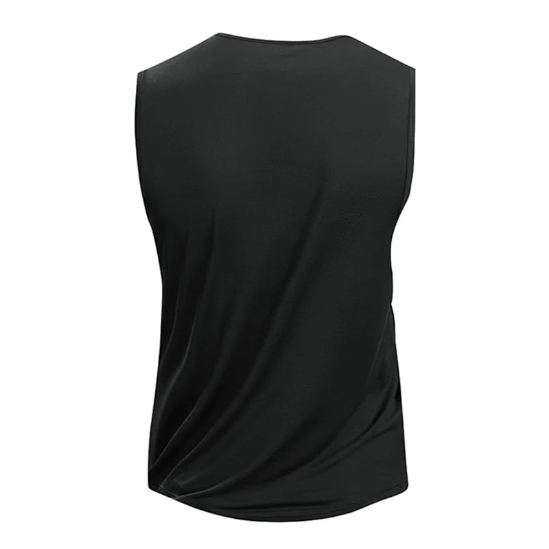 Chrlck Men’s Quick Drying Running Vest Breathable Mesh Sleeveless Gym Fitness Tank Top