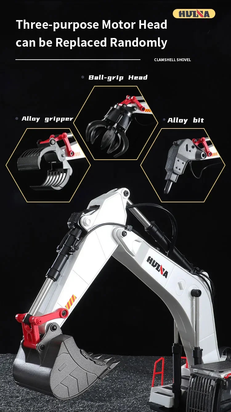 Huina 1594 22 Channels Large Remote Control Excavator 1/14 Electric Heavy Duty RC Excavator for Children Toys Model
