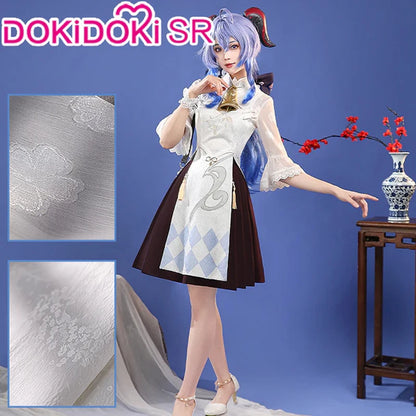 Ganyu Cosplay Costume Game Genshin Impact DokiDoki-SR Genshin Imapact x Hey Tea Ganyu Cheongsam Women Ganyu Doujin