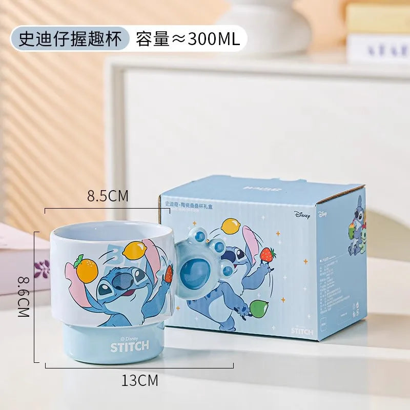 Disney Stitch Mug Office Coffee Cup Stackable Ceramics Mugs High Value Couple Water Cups Student Hot Water Cup Festival Gift