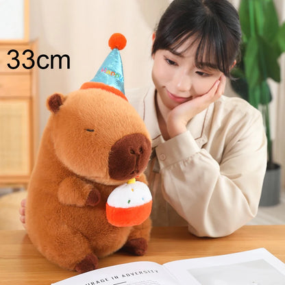 New Arrival Capybara Plushies Xmas Birthday Party Decor Capibara Soft Toys Cute Chips Bag Cake Capybara Stuffed Toy Kids Gift