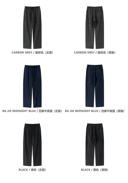 ZODF Trendy Autumn Men 360gsm Solid Straight Pants Unisex Basic Loose Terry Sweatpants Trousers HY0950