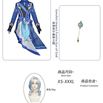 Genshin Impact Furina Cosplay Costume Set Polyester