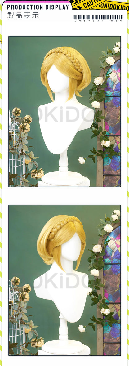 IN STOCK Princess Wig Game Cosplay DokiDoki Wig Women Cartoon Long Short Yellow Linkk Princess Cosplay Hair Free Cap Wig