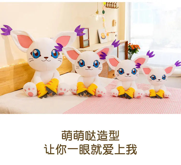 40-80CM Large Big Size Gatomon Plushies Tailmon Peluche Cartoon Anime Plush Comfortable Soft Doll Children's Ornament Toy Gifts
