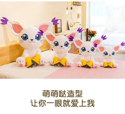 40-80CM Large Big Size Gatomon Plushies Tailmon Peluche Cartoon Anime Plush Comfortable Soft Doll Children's Ornament Toy Gifts