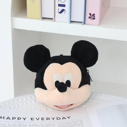 Cartoon Minnie Mouse Coin Purse Bag Pendant Plush Toy Mickey Lovely Earphone Storage Bag Kawaii Stuffed Anime Doll Gifts Girl