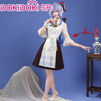 Ganyu Cosplay Costume Game Genshin Impact DokiDoki-SR Genshin Imapact x Hey Tea Ganyu Cheongsam Women Ganyu Doujin