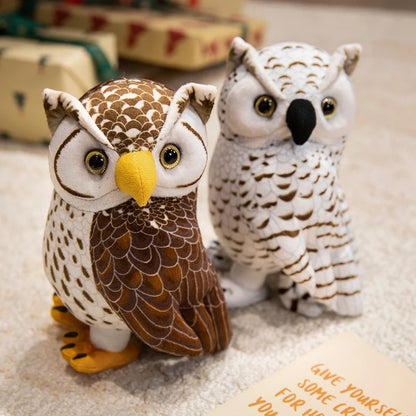 Simulation Owl Plush Toys Soft Stuffed Lifelike Owl Doll Pretty Desktop Pets Funny Children Performance Game Props Birthday Gift