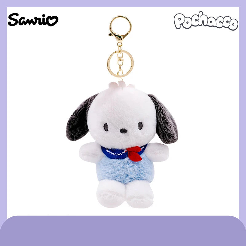 Genuine Sanrio Hello Kitty Cute Stuffed Keychain Car School bag Pendant Kids Plush Toy Keyring Plushier Strap Doll Birthday Gift