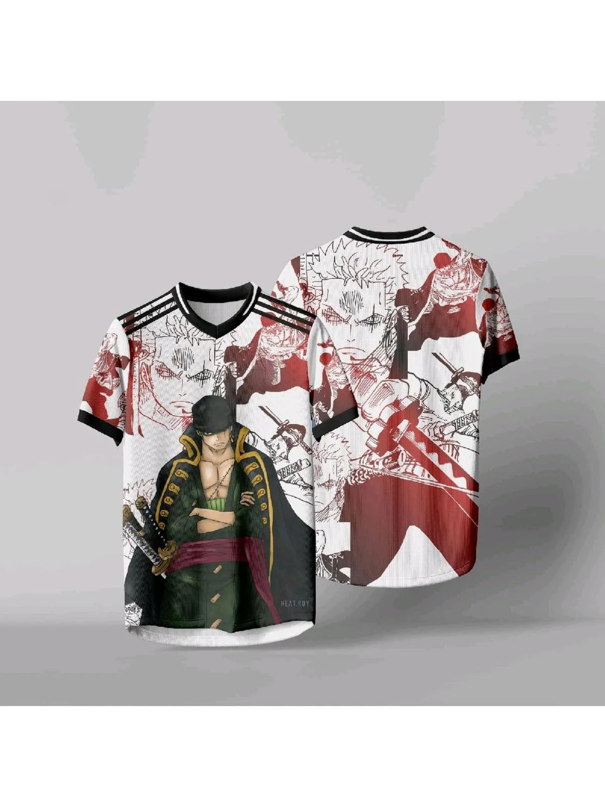 Anime Daily Unisex Tops Tees One Piece Zoro Anime Anime Korean Style Football Hockey T-shirt Jersey Summer Fashion Streetwear