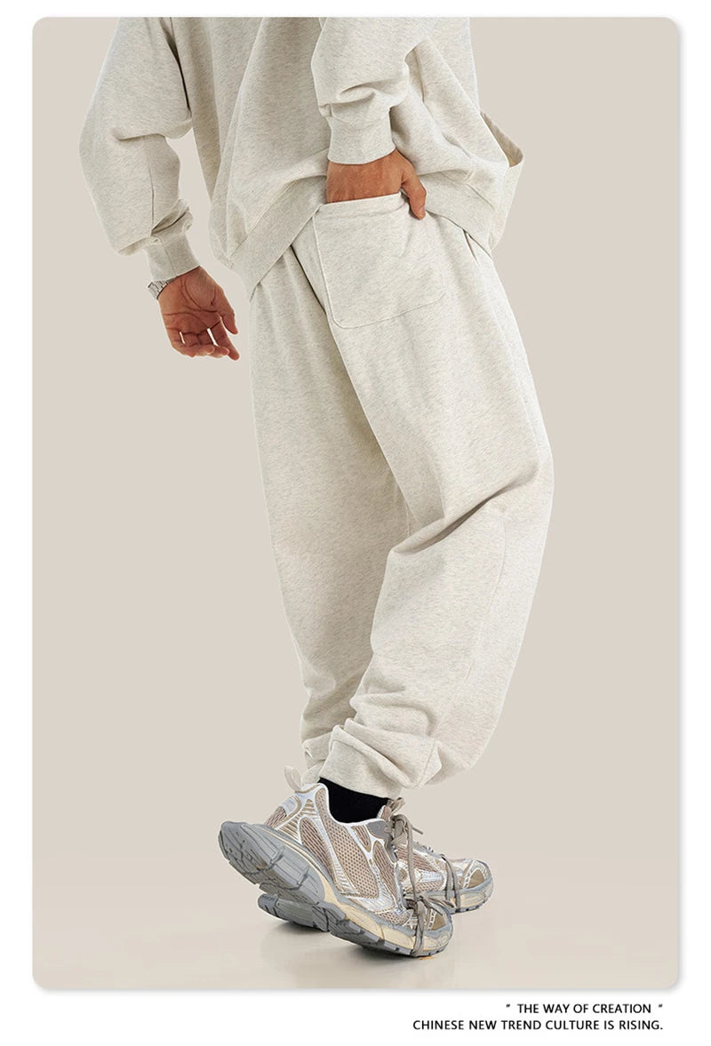 ZODF 2024 Autumn Winter Unisex Solid Sweatpants Heavyweight 440gsm Casual Loose Fit Sport Joggers HY0890