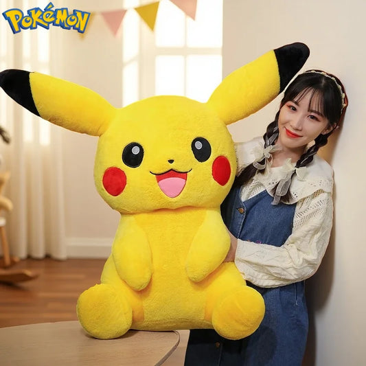 30/45/60/75CM Pokémon Short Fur Pikachu Plush Pet Pocket Monster Kawaii Cartoon Animal Comfortable Soft Doll Children Toy Gift