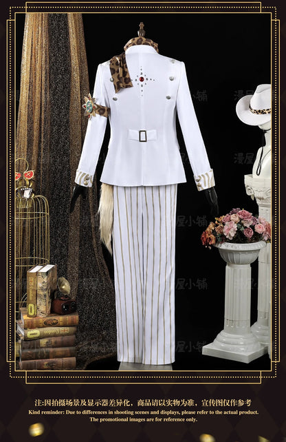 Identity V Prospector Cosplay Costume Wig Norton Campbell Uniform Hat Glasses Gambler in The Spotlight Halloween Women Men Props